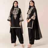 Maria B - Winter 3PC Dhanak Embroidered Suit - zab1110
