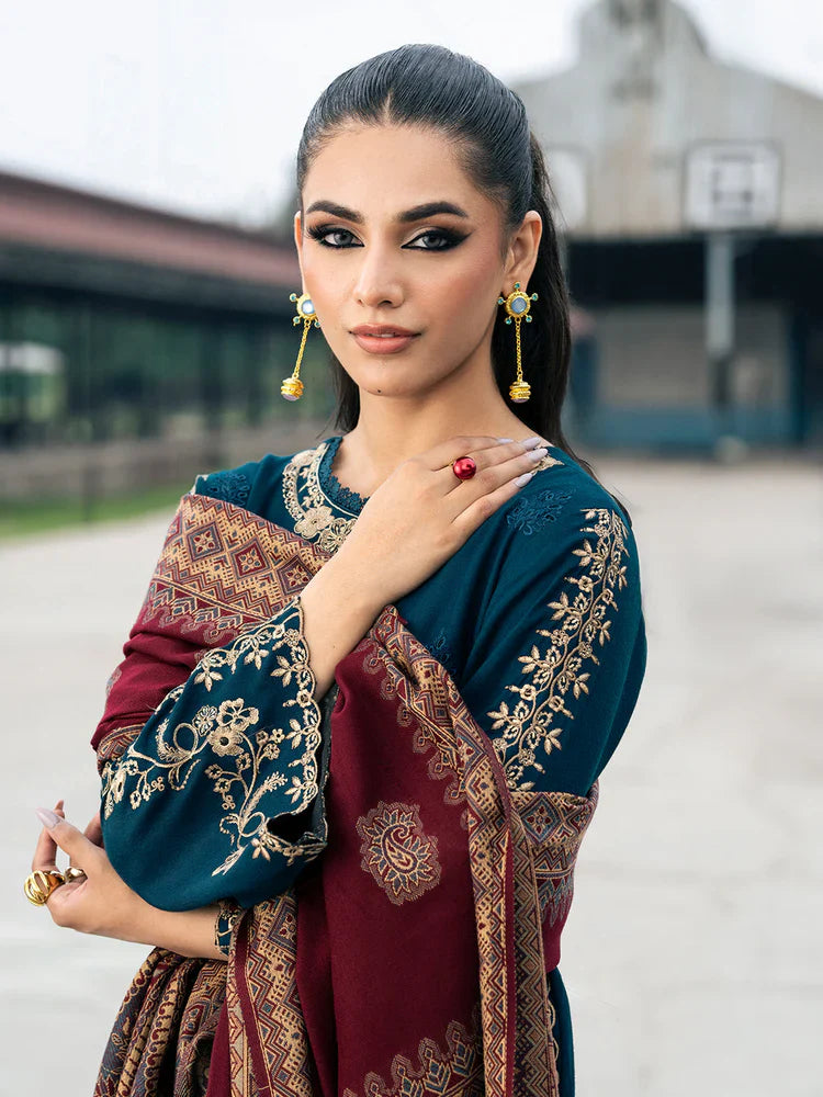 Winter Jazmin 3PC Dhanak Embroidered Suit - zab1255