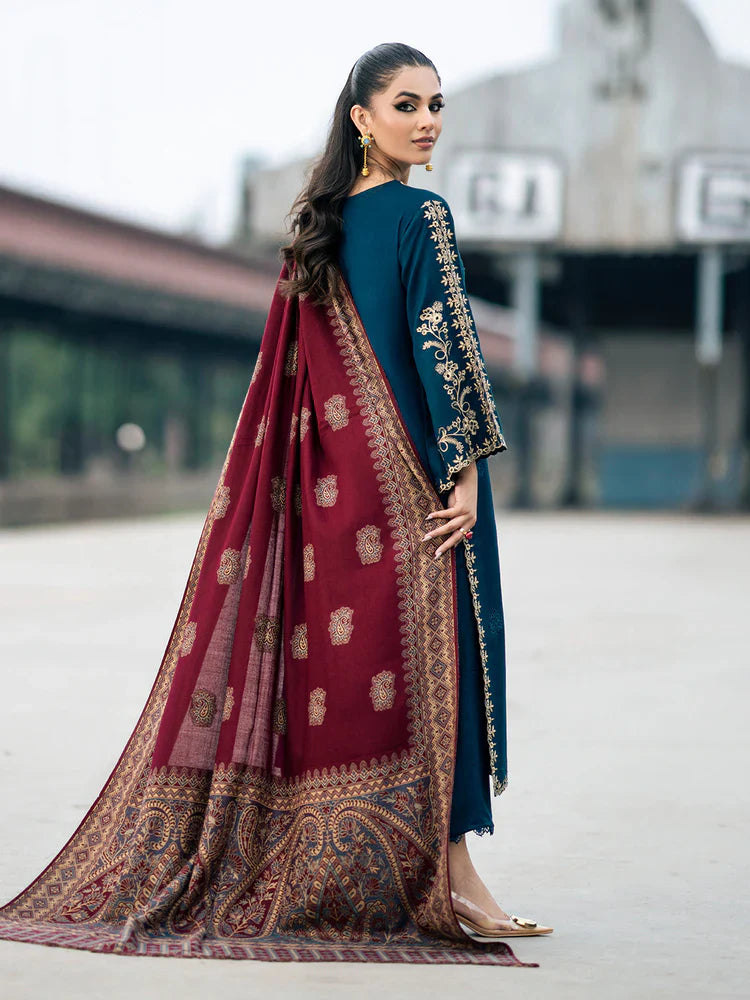 Winter Jazmin 3PC Dhanak Embroidered Suit - zab1255