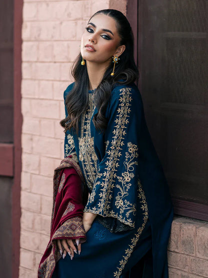 Winter Jazmin 3PC Dhanak Embroidered Suit - zab1255