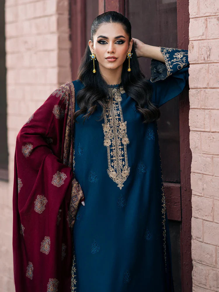 Winter Jazmin 3PC Dhanak Embroidered Suit - zab1255