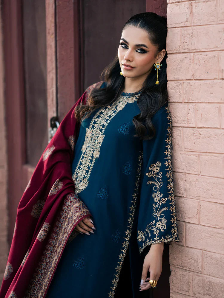 Winter Jazmin 3PC Dhanak Embroidered Suit - zab1255
