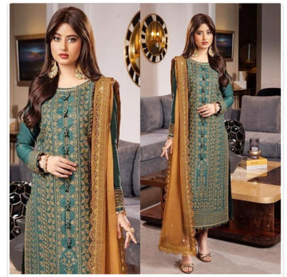 zab536/2 Asim Jofa - 3PC Lawn Embroidered Suit