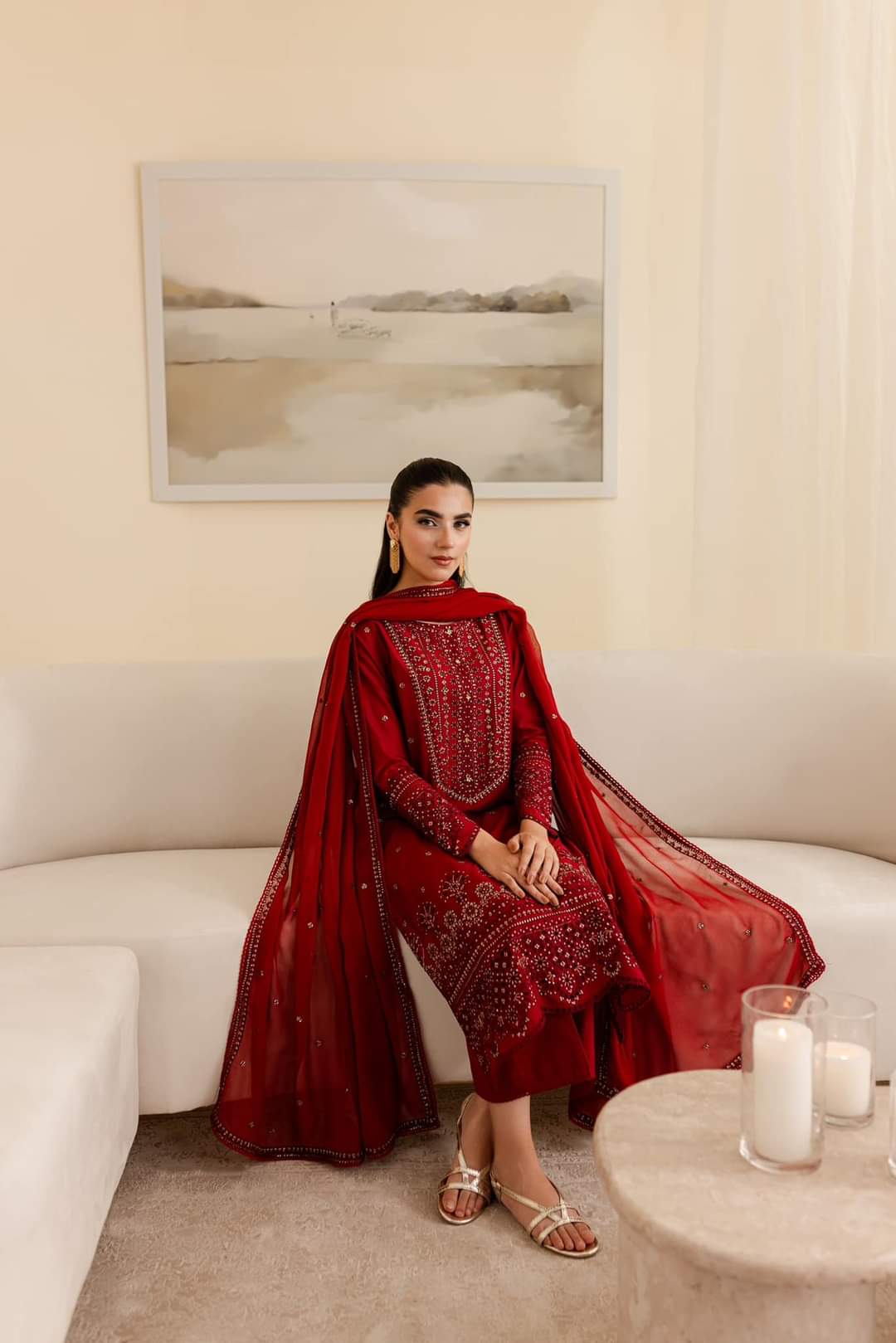 zab826 Batik, unstitched 3 piece embroidered winter suit.