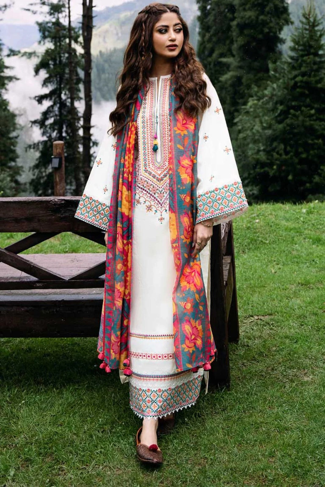 zab867 Khadder Fabric Zara Shajahan with Banadoria Digital Print Dupatta