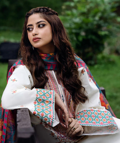 zab867 Khadder Fabric Zara Shajahan with Banadoria Digital Print Dupatta