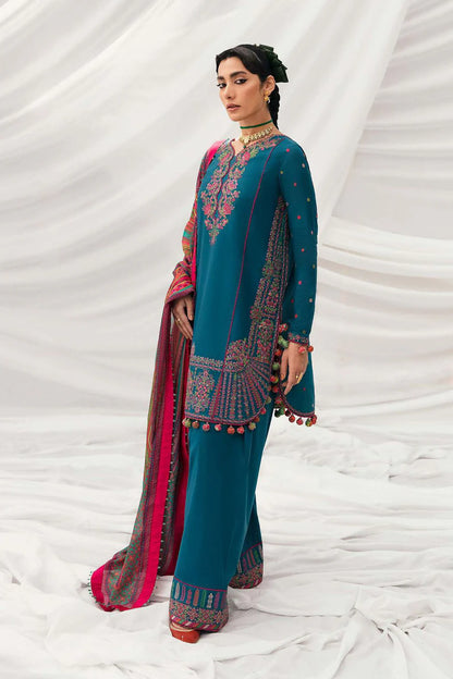 Hussain Rehar Winter Embroidered 3pc Dhanak Suite - zab1223