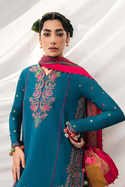 Hussain Rehar Winter Embroidered 3pc Dhanak Suite - zab1223