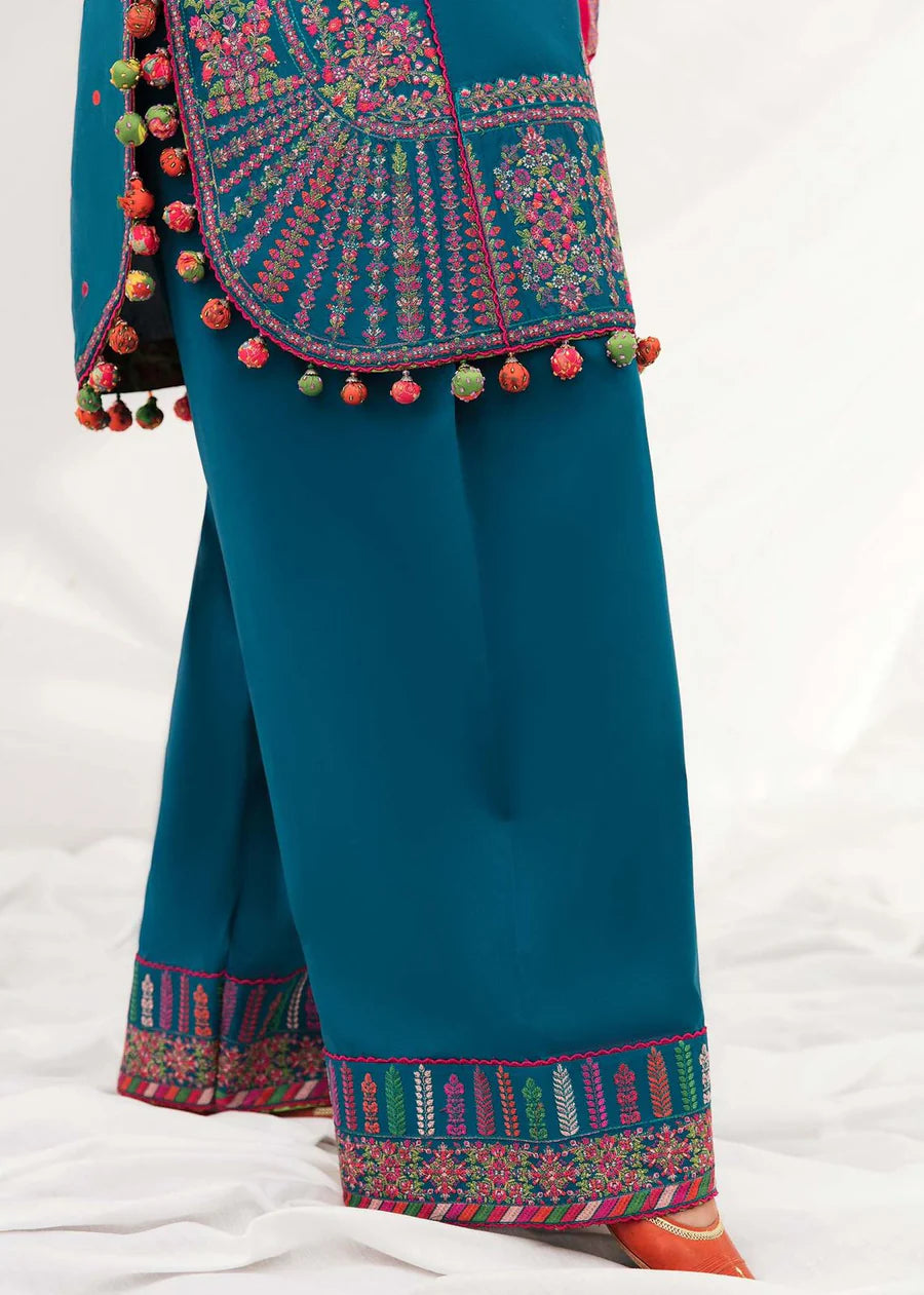 Hussain Rehar Winter Embroidered 3pc Dhanak Suite - zab1223