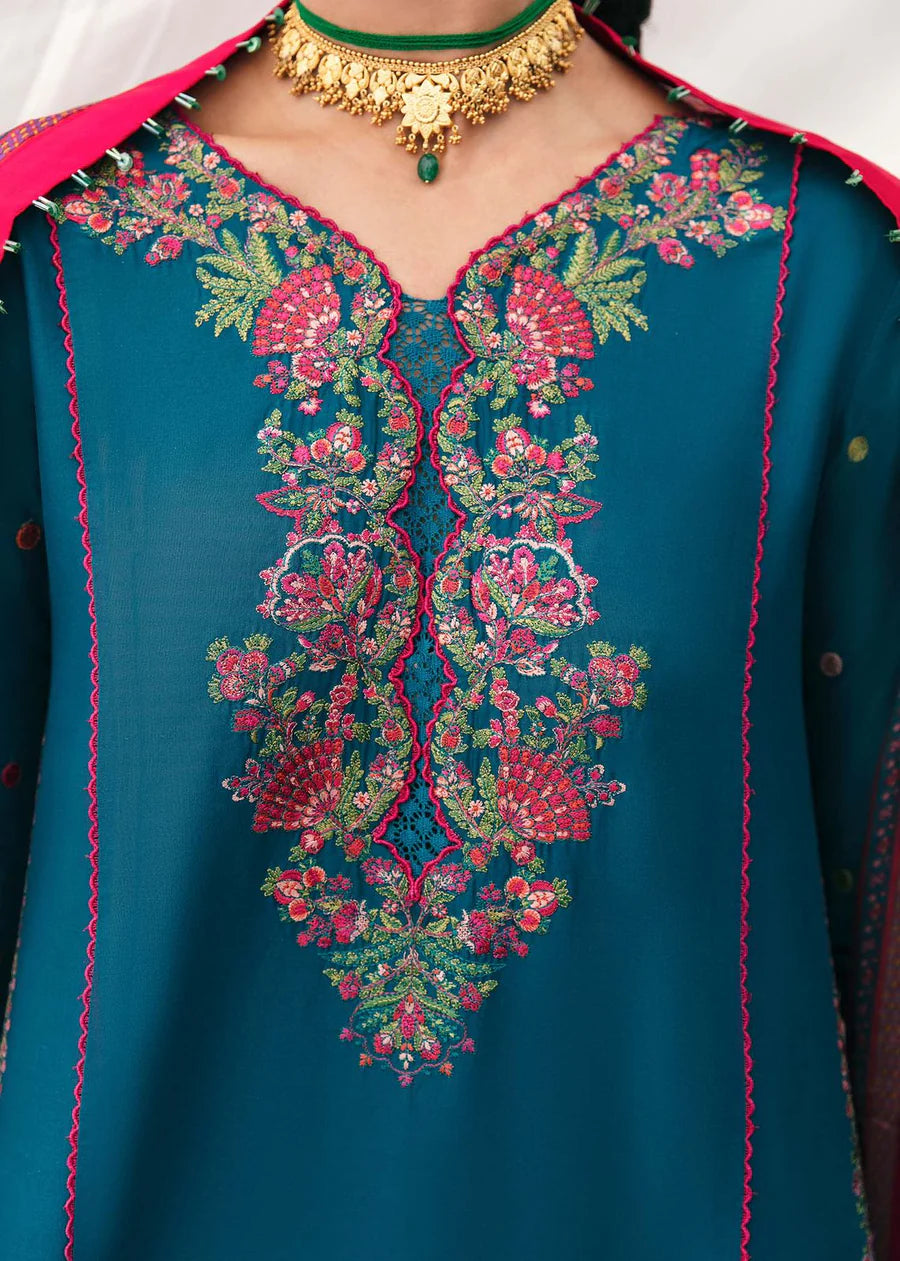 Hussain Rehar Winter Embroidered 3pc Dhanak Suite - zab1223