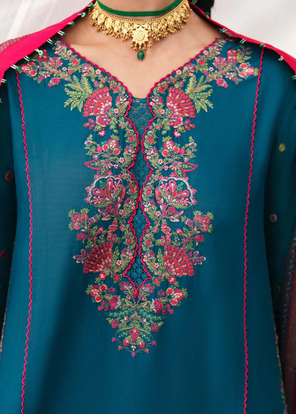 Hussain Rehar Winter Embroidered 3pc Dhanak Suite - zab1223