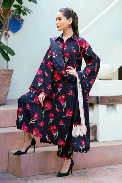 Asim Jofa - Winter 3PC Karandi Digital Print Dress - zab1271
