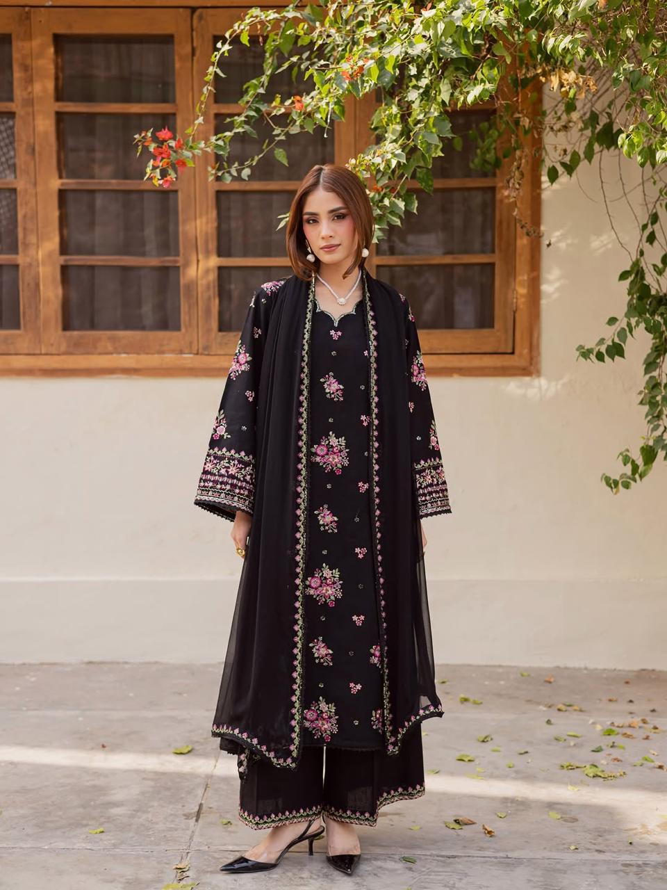 Zara Shahjahan - Lawn 3PC Embroidered Suit - zab1281