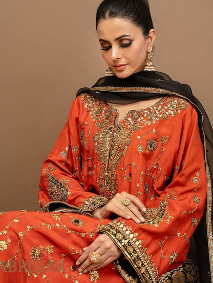ZAB - 3PCs Embroidered Lawn Dress With Chiffon Dupatta - zab1334