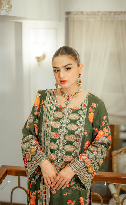 ZAB - Heavy Embroidered Silk 3 Pc Suit - zab1163