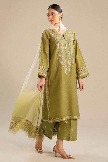Zara Shahjahan - Embroidered Lawn 3pc with Embroidered Chiffon Dupatta- zab1335