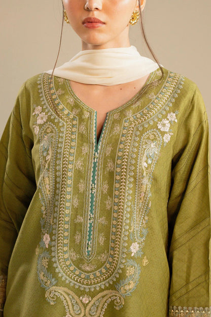 Zara Shahjahan - Embroidered Lawn 3pc with Embroidered Chiffon Dupatta- zab1335