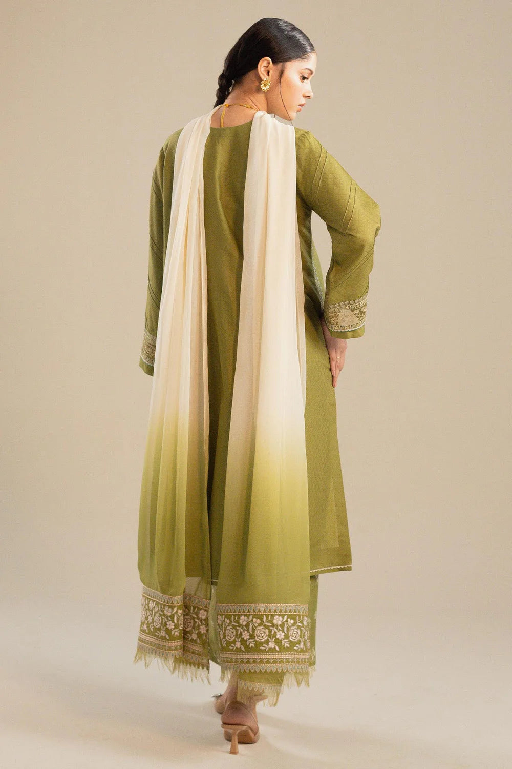 Zara Shahjahan - Embroidered Lawn 3pc with Embroidered Chiffon Dupatta- zab1335