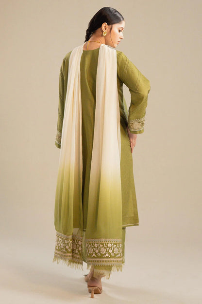 Zara Shahjahan - Embroidered Lawn 3pc with Embroidered Chiffon Dupatta- zab1335