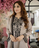 Veezal 3-Piece Embroidered Lawn with Bamber chifon Dupatta - zab1285