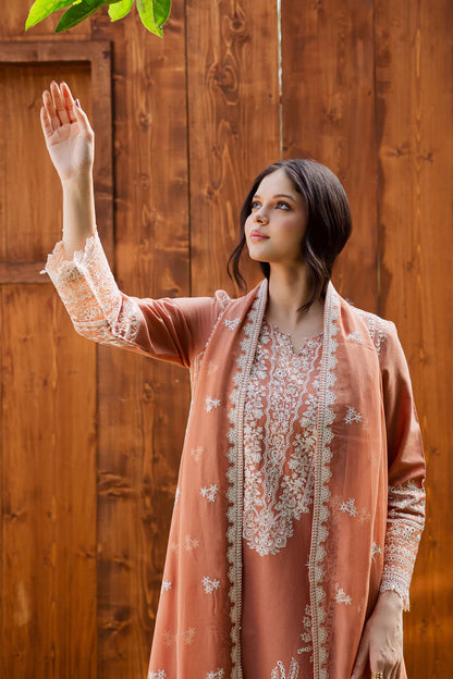 Batik -  Summer 3PC Lawn Embroidered Suit - zab1328