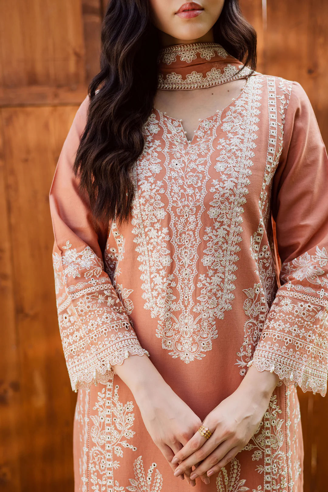 Batik -  Summer 3PC Lawn Embroidered Suit - zab1328