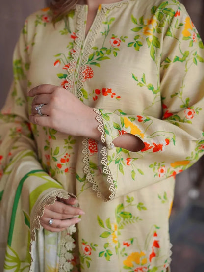 Charizma - Winter 3PC Karandi Digital Print Dress - zab1525