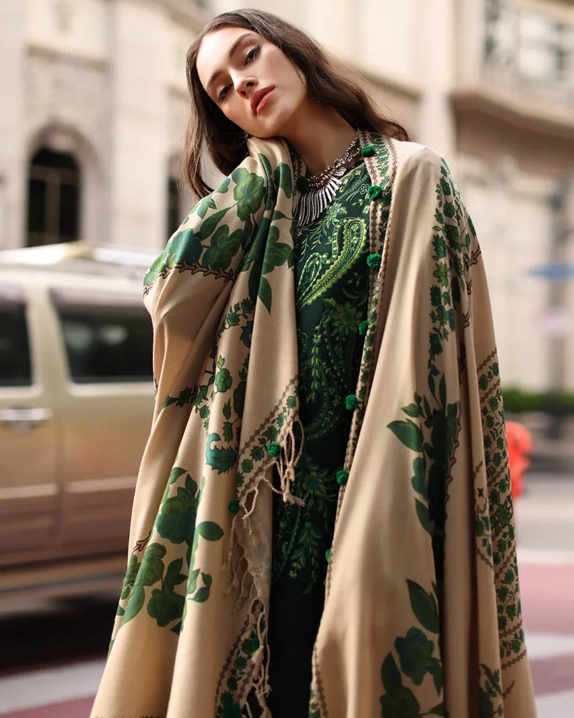 Charizma - Winter 3PC Dhanak Embroidered Suit - zab1519