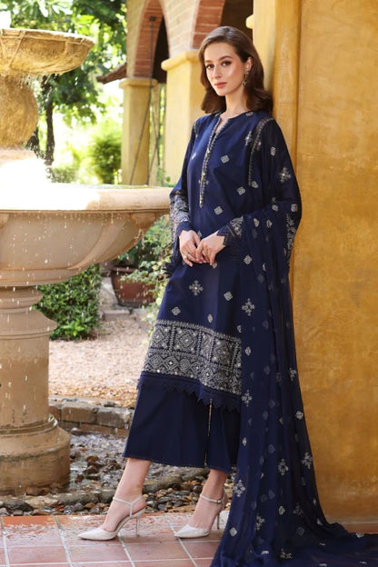 BAREEZE-EMBROIDERED 3PC LAWN DRESS WITH EMBROIDERED CHIFFON DUPATTA ZAB210