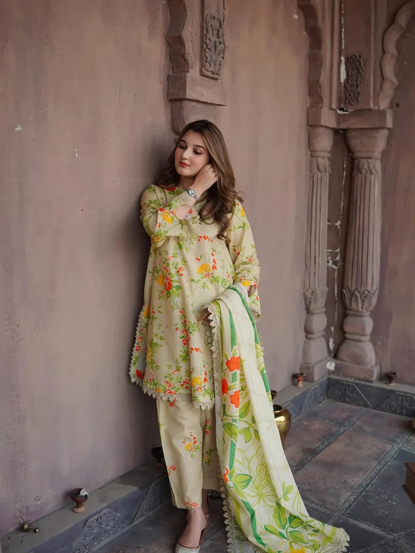 Charizma - Winter 3PC Karandi Digital Print Dress - zab1525