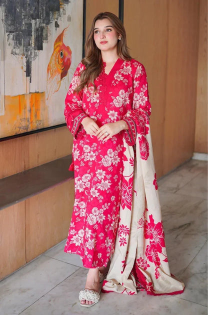 Sapphire - Winter 3PC Karandi Digital Print Dress - zab1526