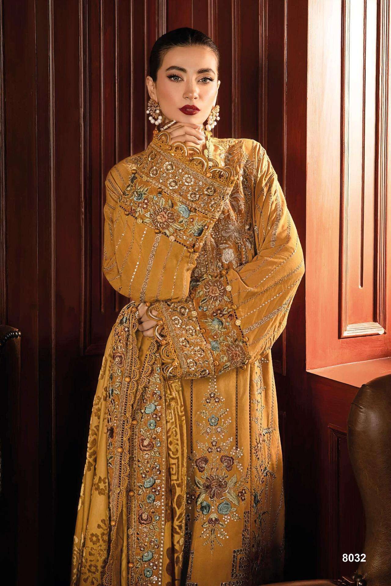 Maria B. 3PC DHANAK HEAVY EMBROIDERED SUIT- zab1116