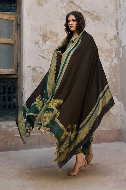 Charizma - Winter 3PC Karandi Digital Print Dress - zab1523