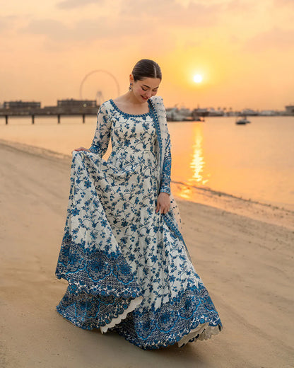FAIZA SAQLAIN -Summer 3PC Lawn Digital Printed Suit - VL1387