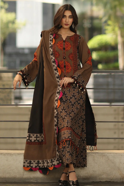 Asim Jofa - Winter 3PC Karandi Digital Print Dress - zab1221
