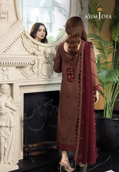 Asim Jofa, unstitched 3 piece lawn sequence embroidered suit zab783