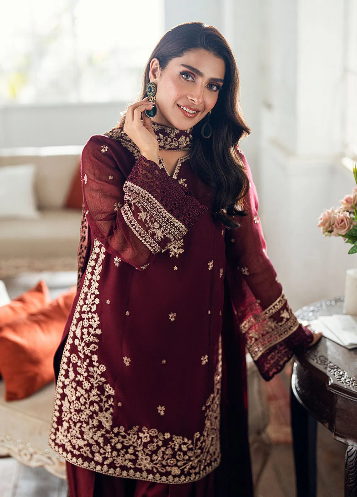 Zab - 3PC EMBROIDERED LAWN SUIT - zab1354