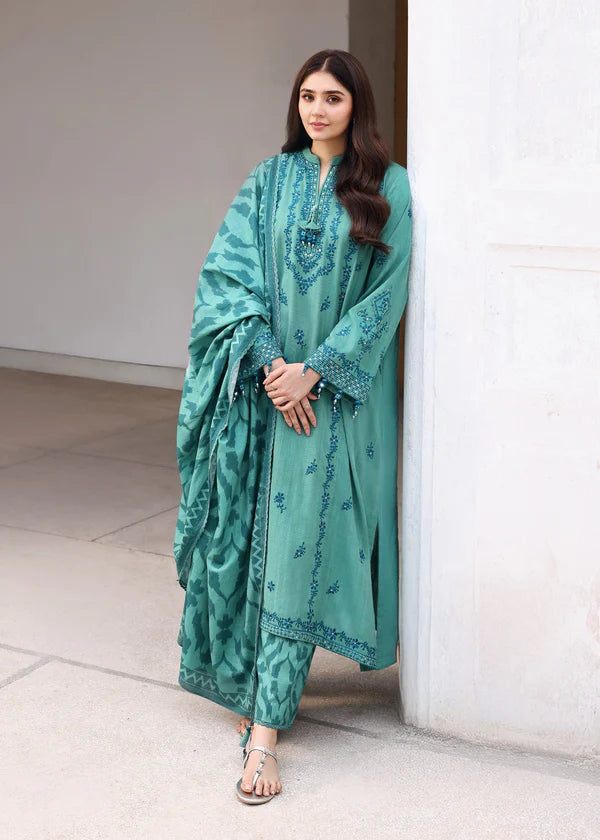 Zab - 3PC Lawn Embroidered Suit - zab1344