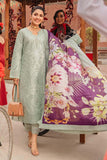 zab785 3 Piece Unstitched Heavy Embroidered Chickan Kari Lawn Suit ( Printed Silk Dupatta )