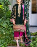 Zainab Chottani - Embroidered Velvet Dress - zab987