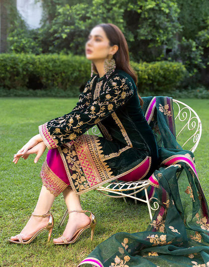 Zainab Chottani - Embroidered Velvet Dress - zab987