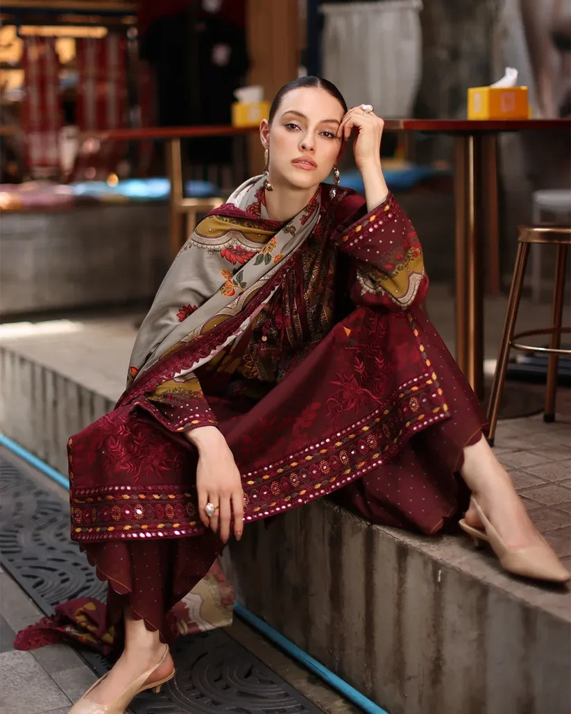 Charizma - Winter 3PC Karandi Digital Print Dress - zab1524