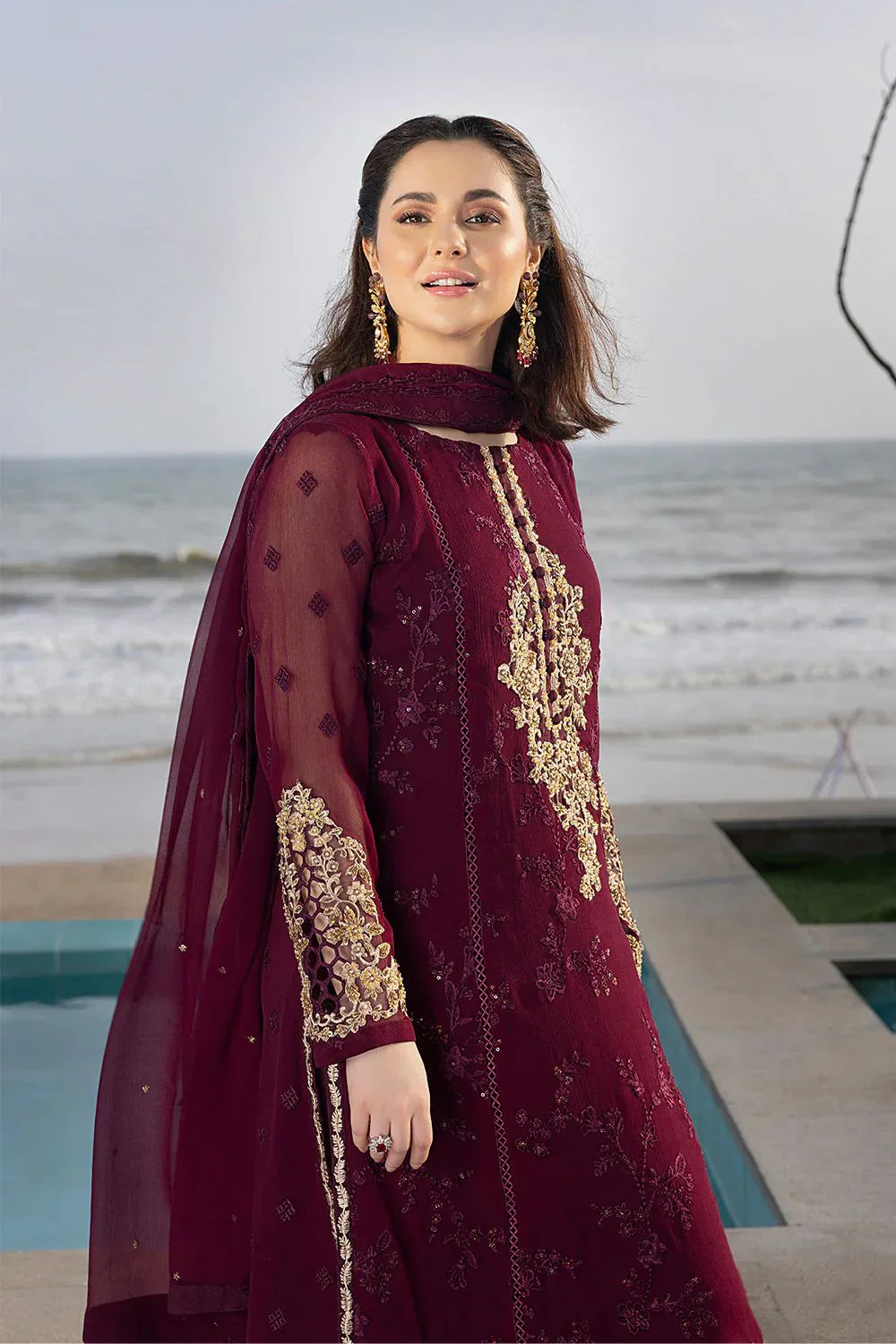 AZURE - Summer 3PC Lawn Embroidered Suit- zab1325