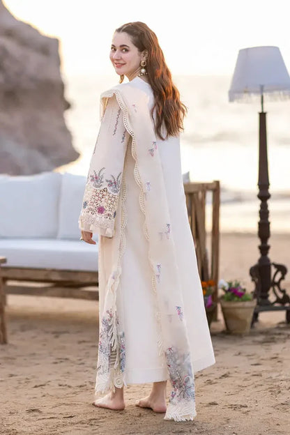 Chikenkari Qalamkar Embroidered Lawn Three Piece zab836
