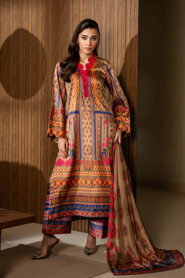 Maryum N Maria - Winter 3PC Karandi Digital Print Dress - zab1215