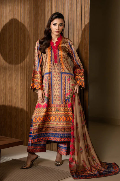 Maryum N Maria - Winter 3PC Karandi Digital Print Dress - zab1215