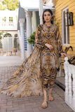 ZAB211 3-Pc Digital Printed Lawn Shirt With Printed Linen Trouser and Chiffon Dupatta