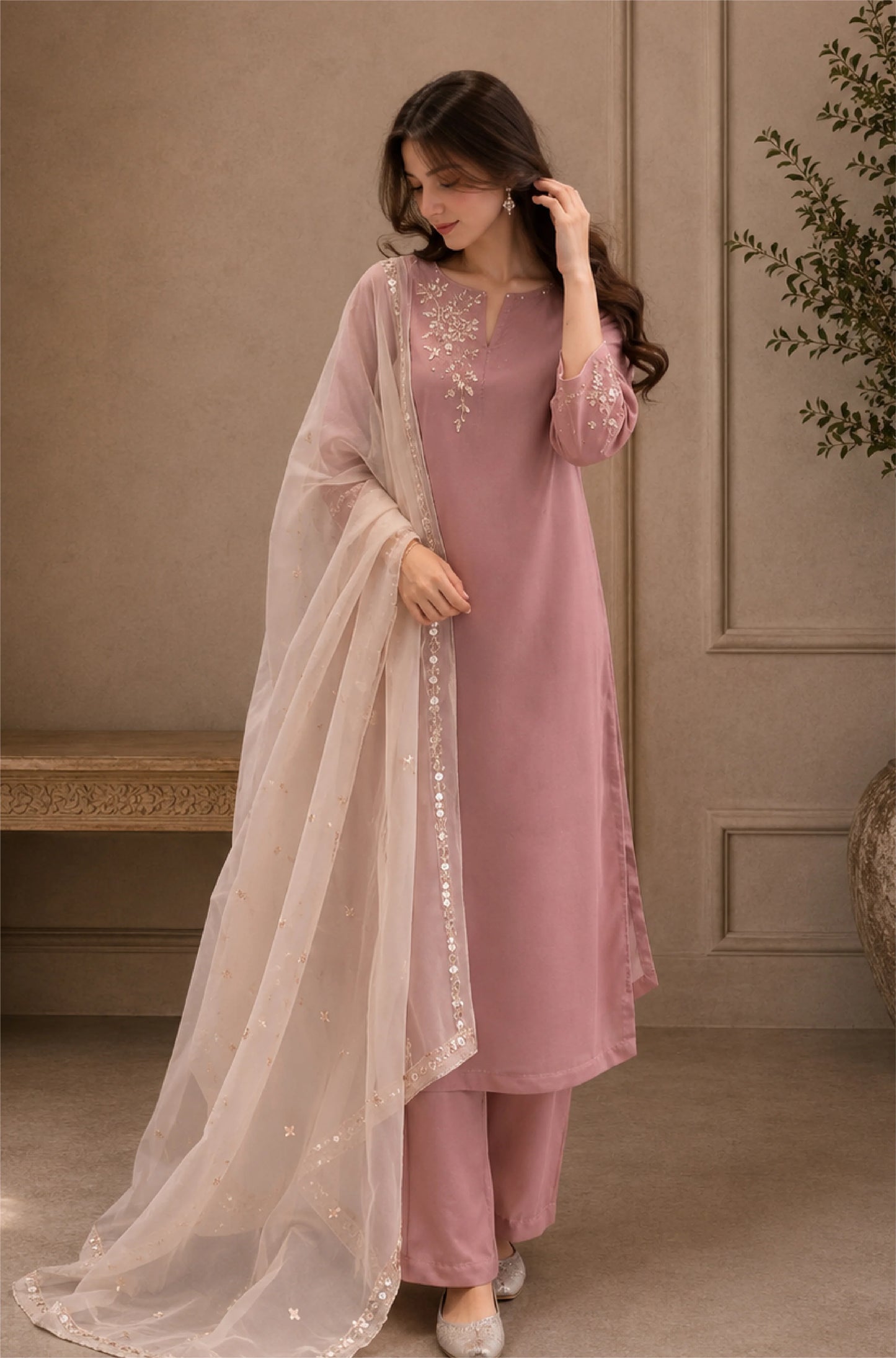 ZAB - Embroidered 3 Piece Unstitched Lawn Suit- zab1499