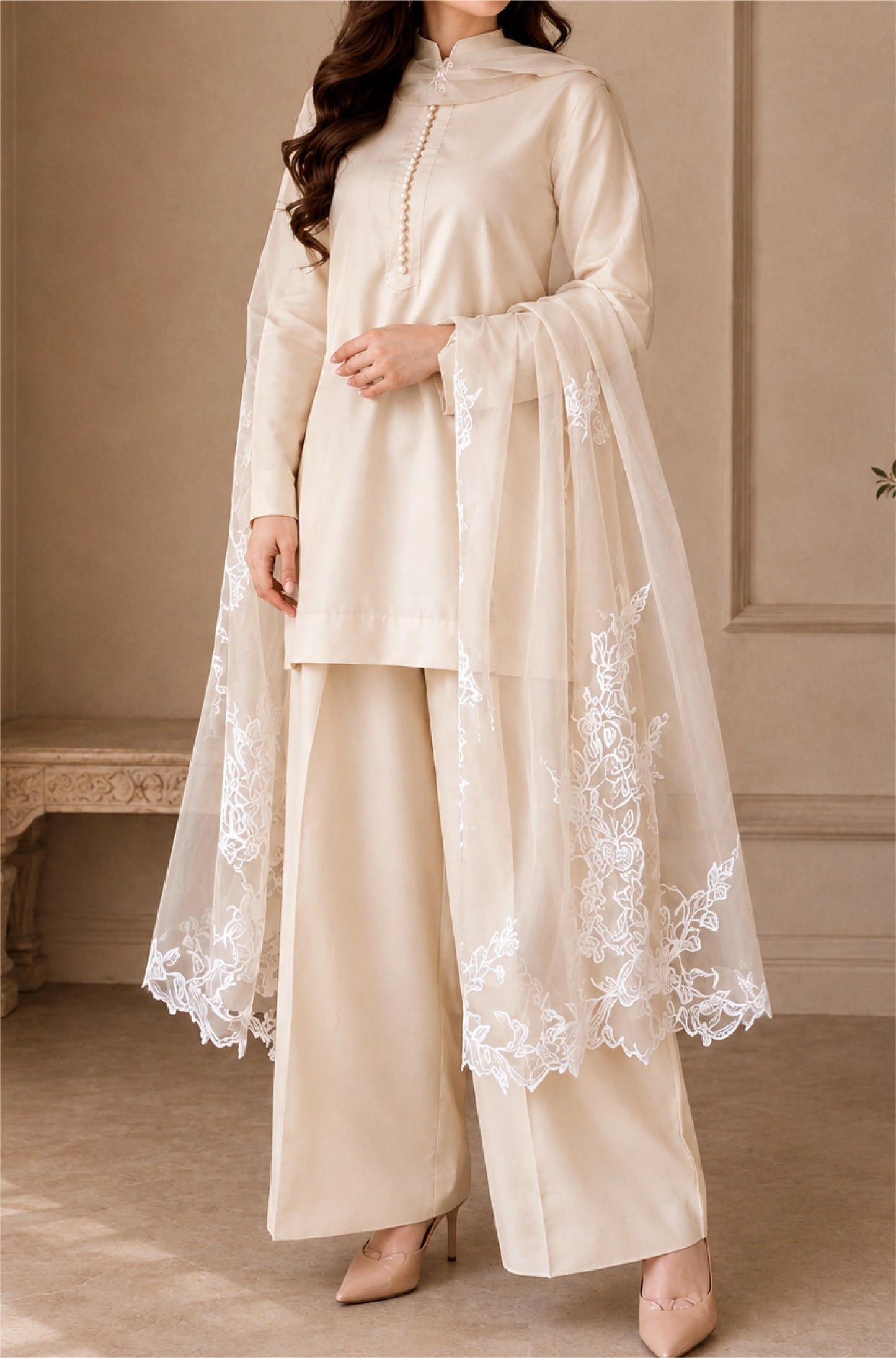 ZAB - Embroidered 3 Piece Unstitched Lawn Suit- zab1498