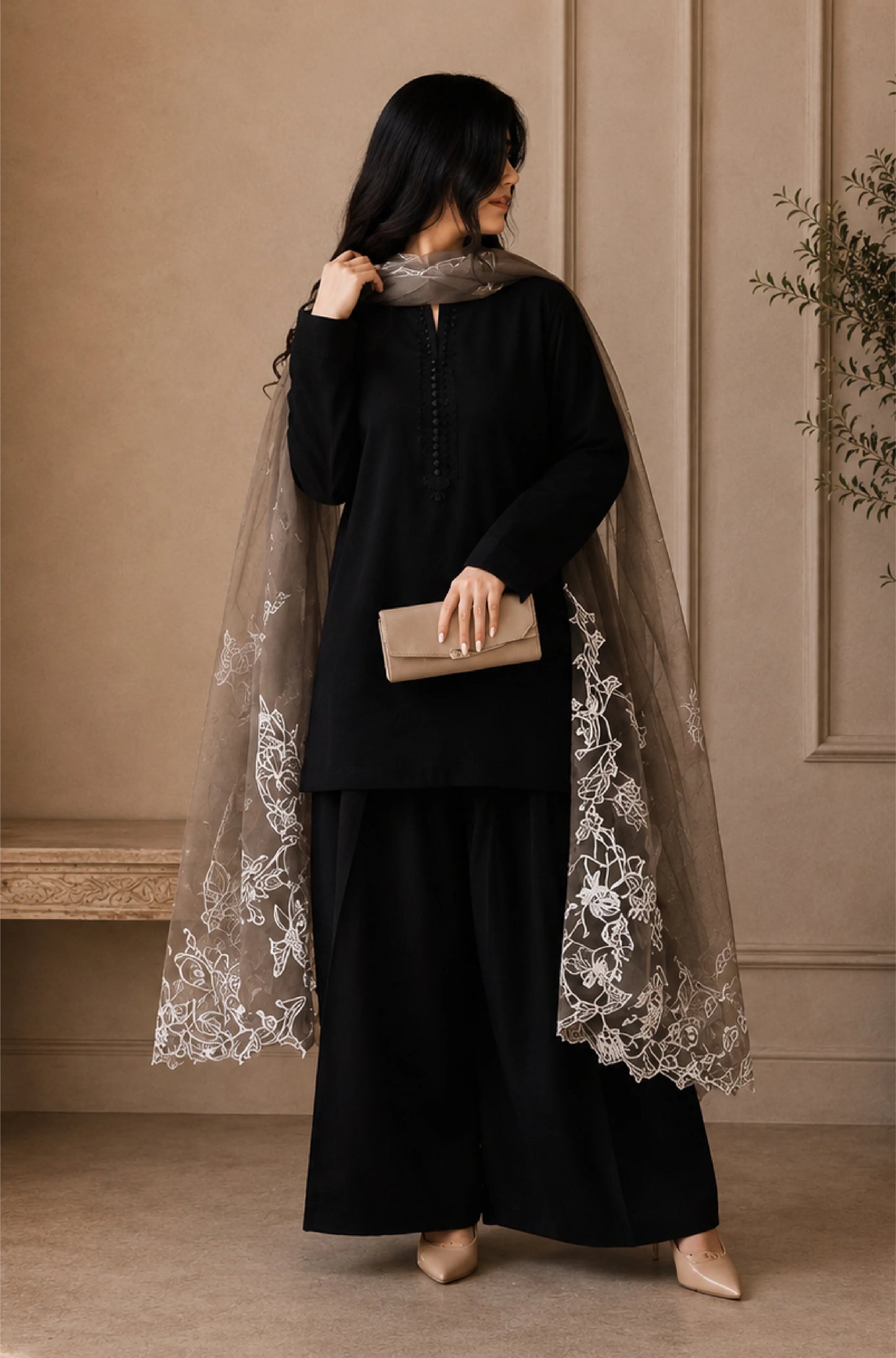 ZAB - Embroidered 3 Piece Unstitched Lawn Suit - zab1497